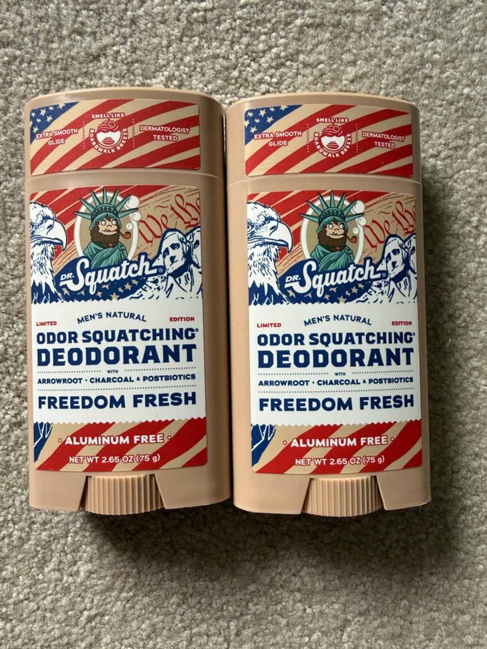 2 Dr Squash Freedom Fresh Men's Natural Deodorant Stick - 2.65 oz